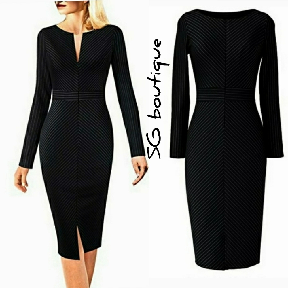 🆕⭐Black ribbed knit pencil dress⭐